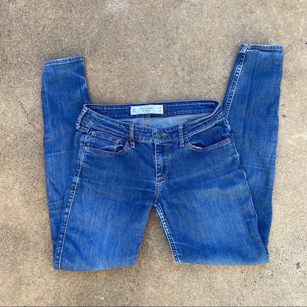 Dark Wash Low-Rise Abercrombie Jeggings